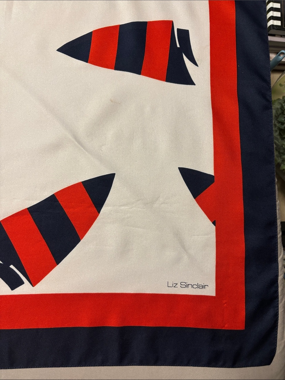 Liz Sinclair vintage scarf nautical theme